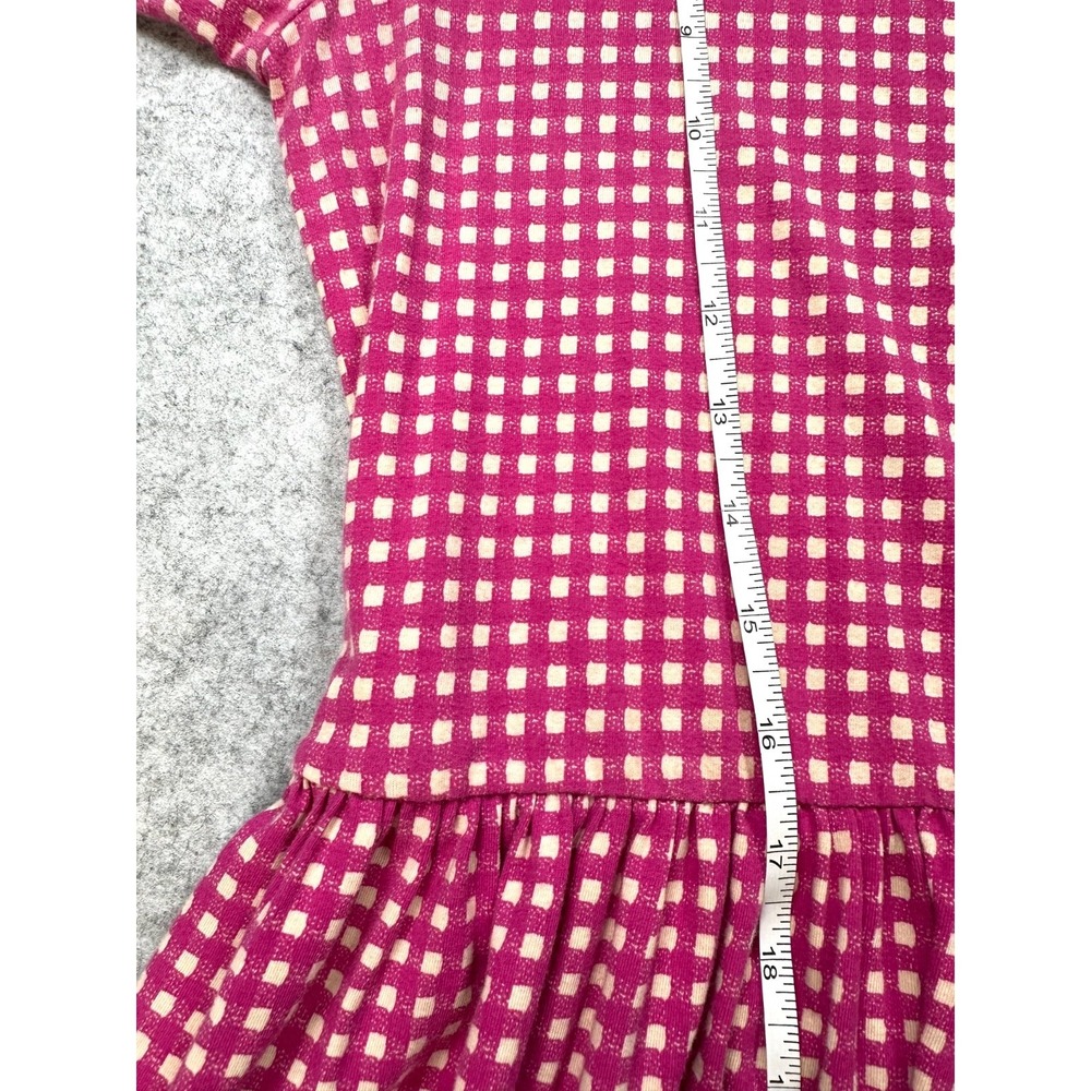 URBAN OUTFITTERS Women's Medium Pink Gingham Check Short Puff Sleeve Midi Dress - Picture 9 of 12
